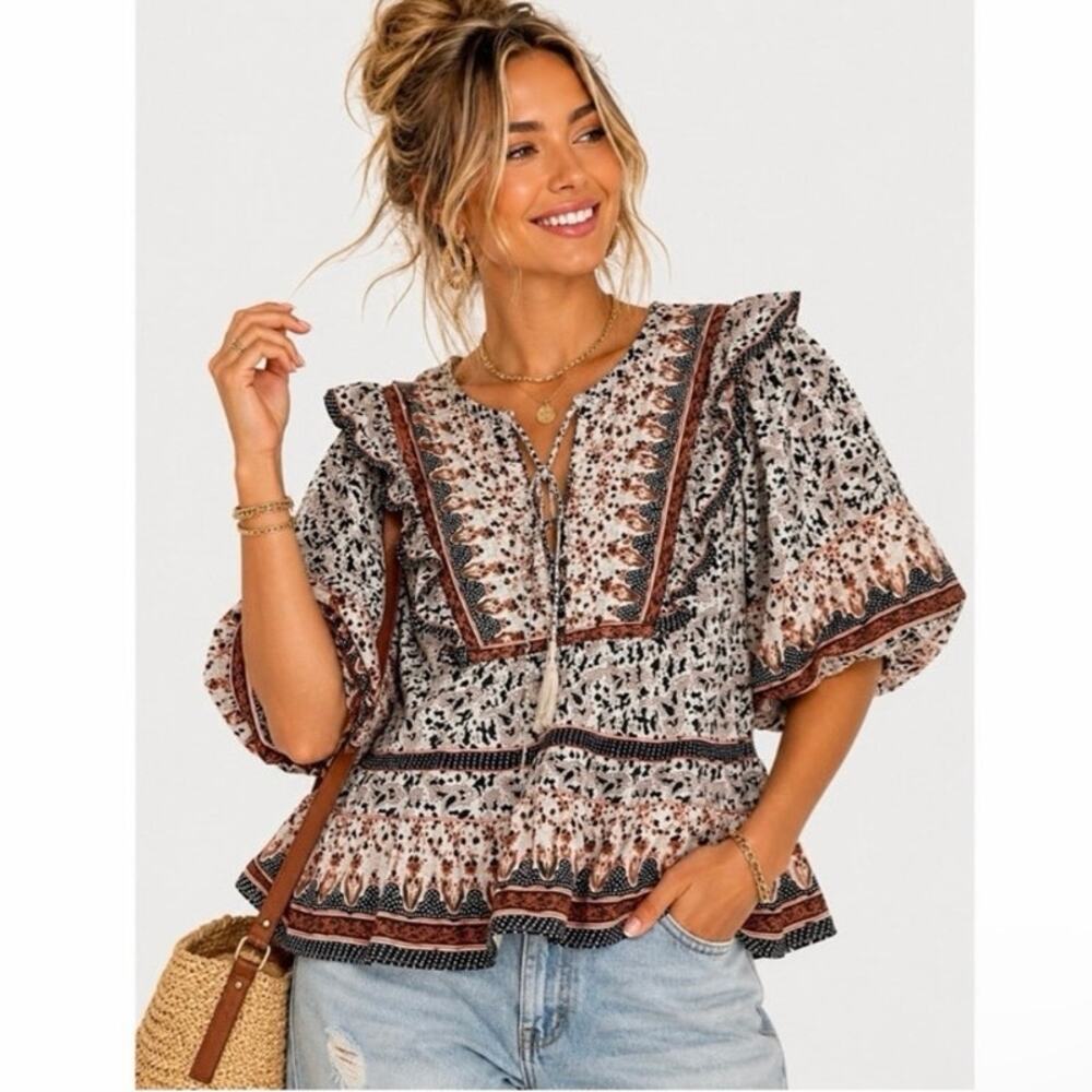 Calypso St. Barth Boho Blues Blouse